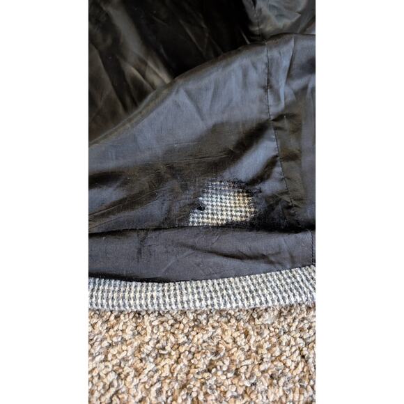 Vintage Gray Houndstooth Blazer Womens XL Raglan Sleeve High Welt Pockets - Picture 5 of 16